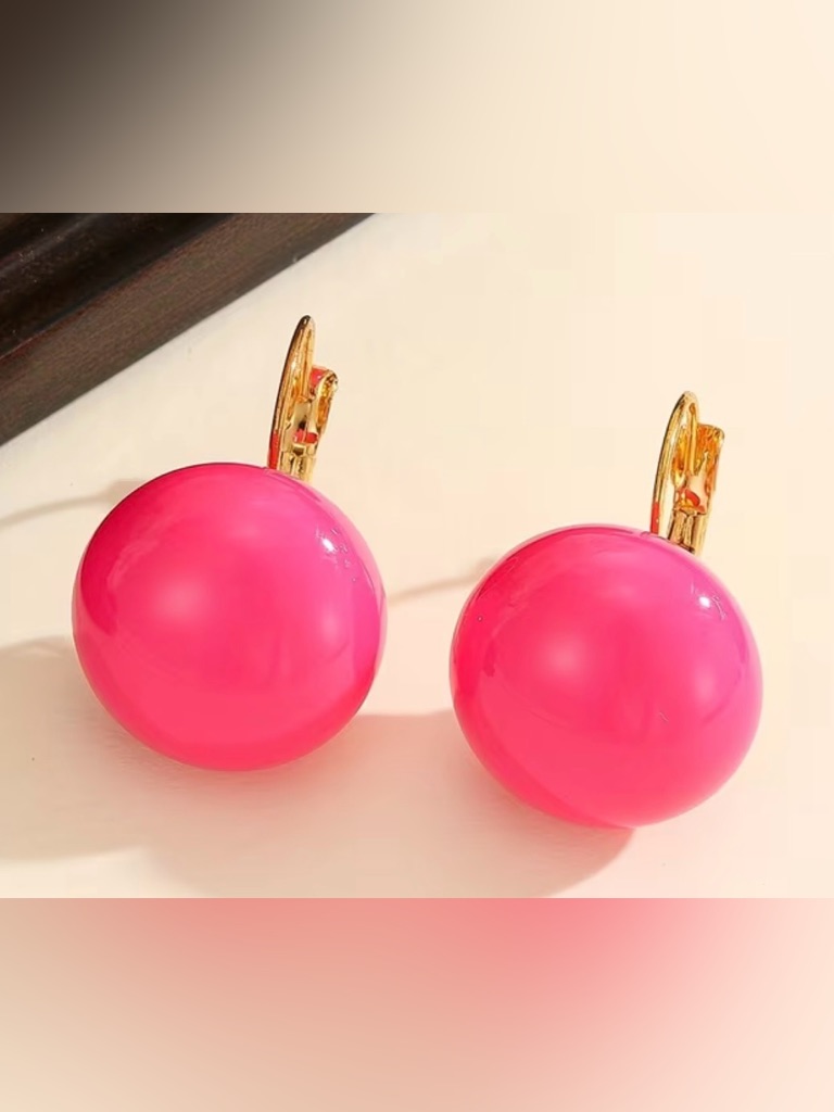 Pink Round Drop Earrings*